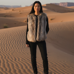 Joseph A Faux Fur Sweater Vest